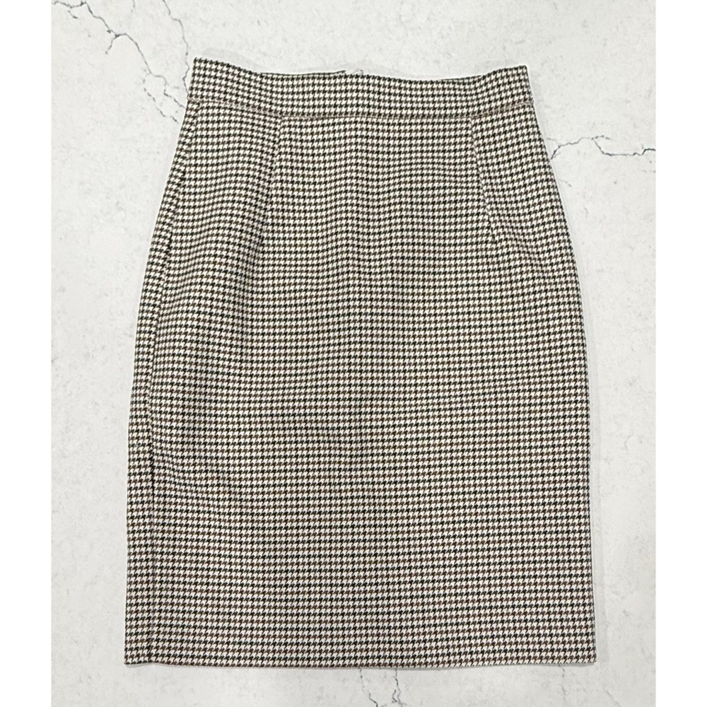 H&M Women's Houndstooth Mini Skirt Zip Up Fall Preppy Size 2
